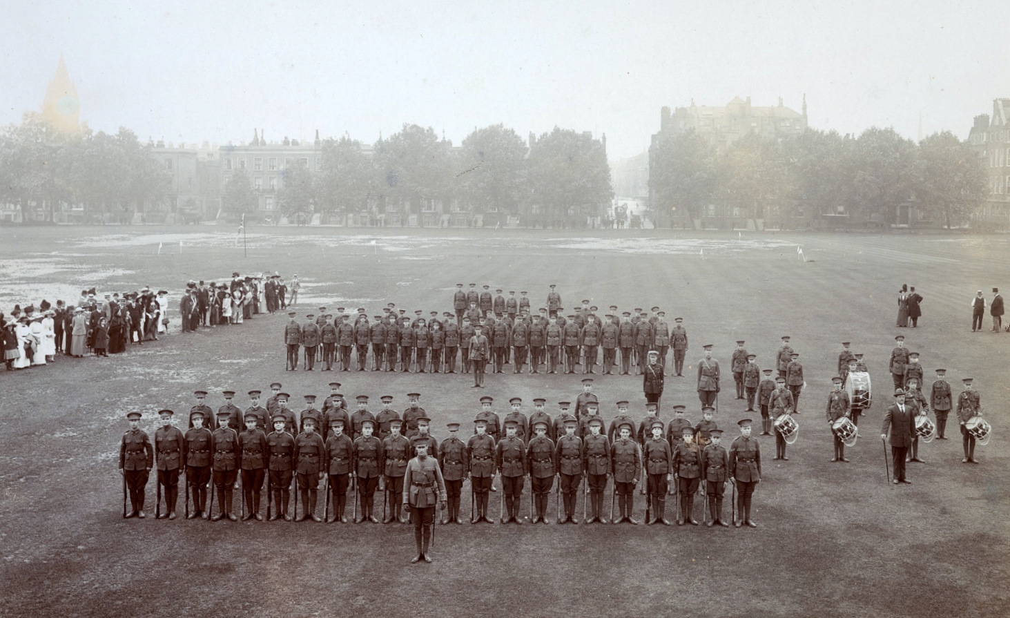 Westminster School parade on Vincent Square, 1913